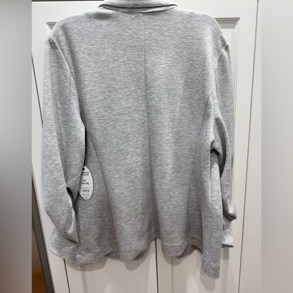 NWT Scoop Gray Knit Scrunch Sleeve Jacket, XL - Picture 11 of 14